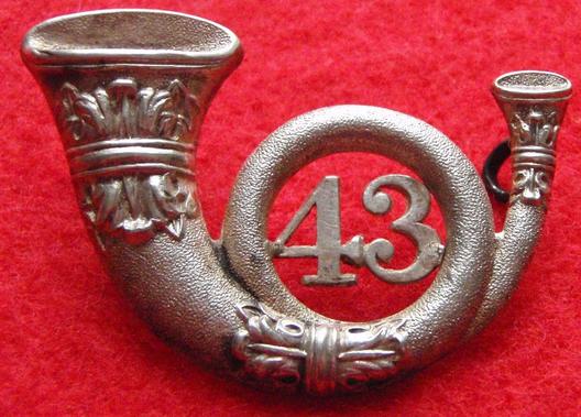 43rd Lancashire RVC Officer's Forage Cap Badge