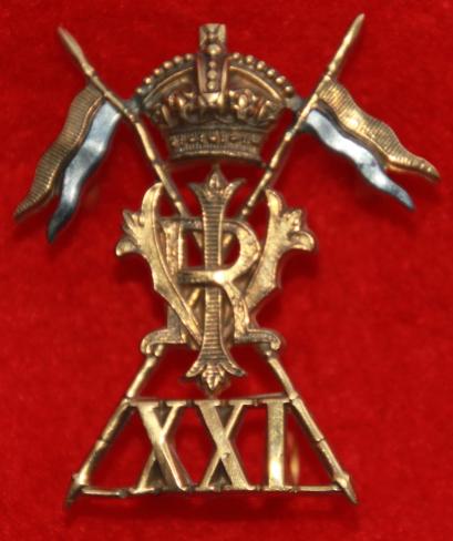 21st Lancers Officer's Cap Badge