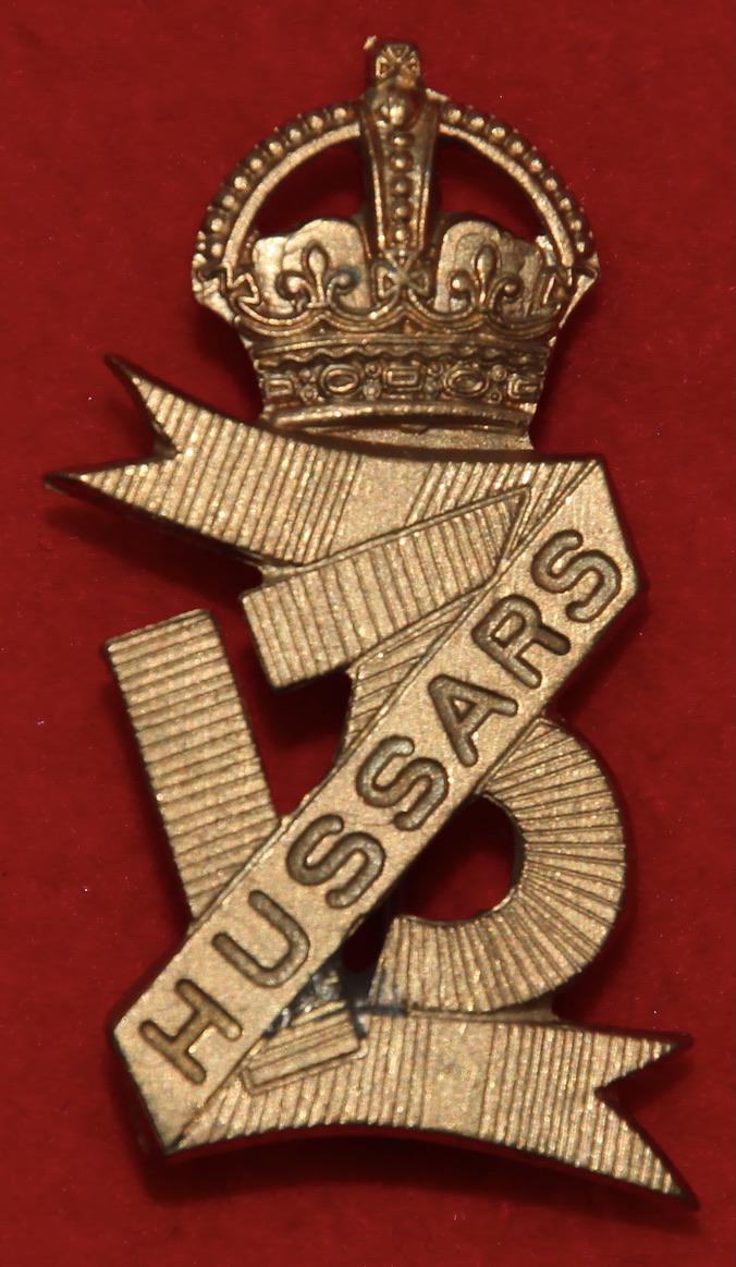 13th Hussars Officer's Collar Badge
