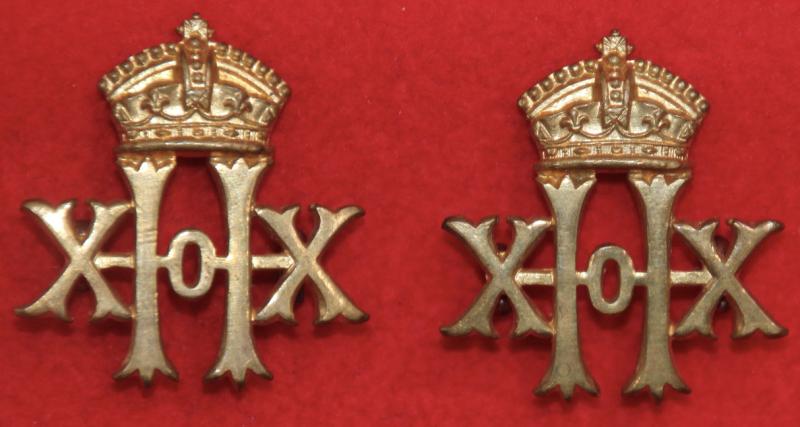 Victorian 20th Hussars Collar Badges