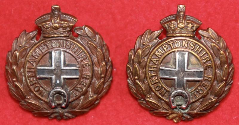 Victorian Northants Regt OSD Collar Badges