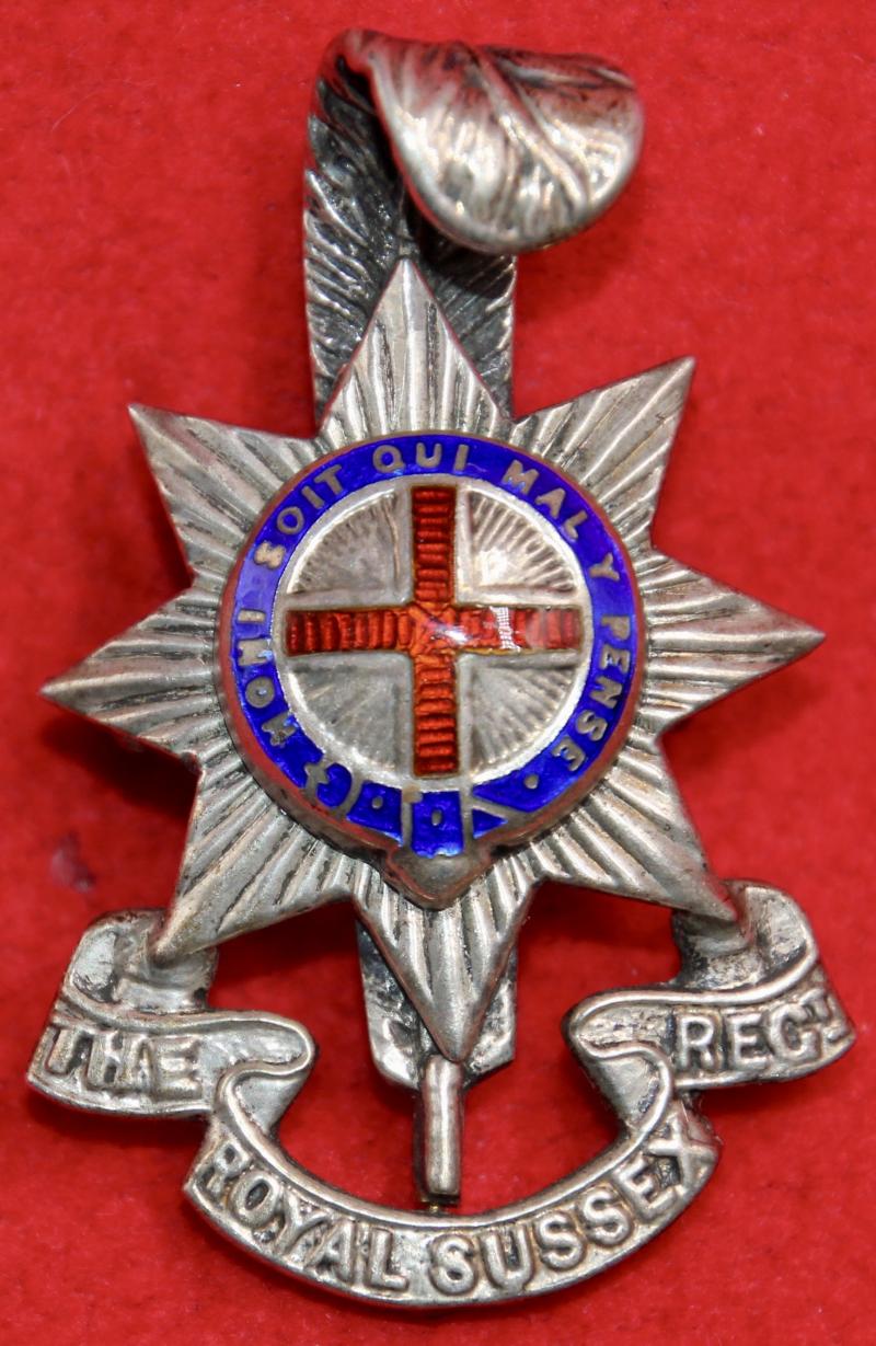 R Sussex Officer's Cap Badge