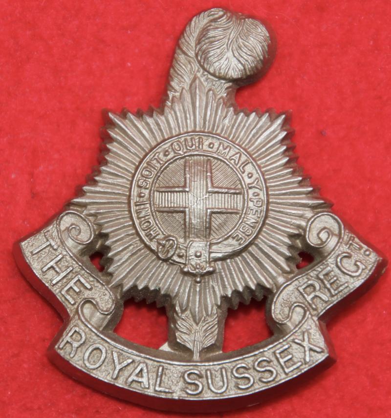 R Sussex Plastic Cap Badge
