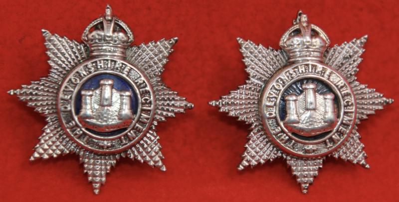 Devon TA Officer's Collar Badges