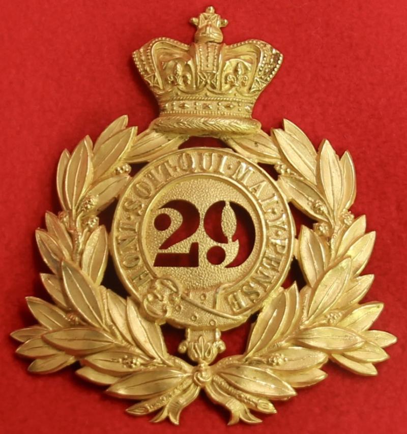 29th Foot Officer's Last Pattern Shako Plate