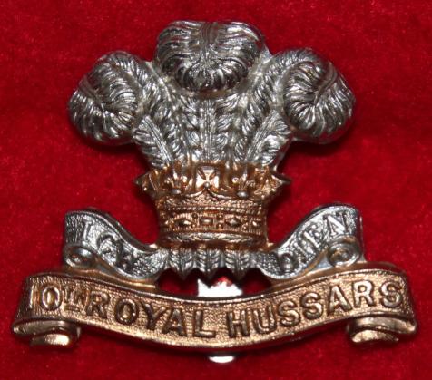 Anodised 10th Royal Hussars Cap Badge
