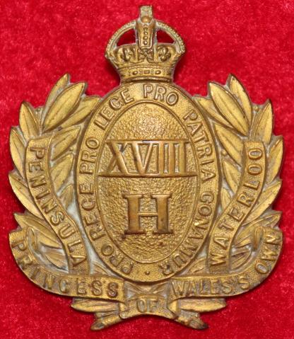 18th Hussars Officer's Cap/Collar Badge