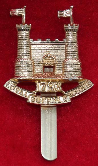 Anodised Loyal Suffolk Hussars Beret Badge