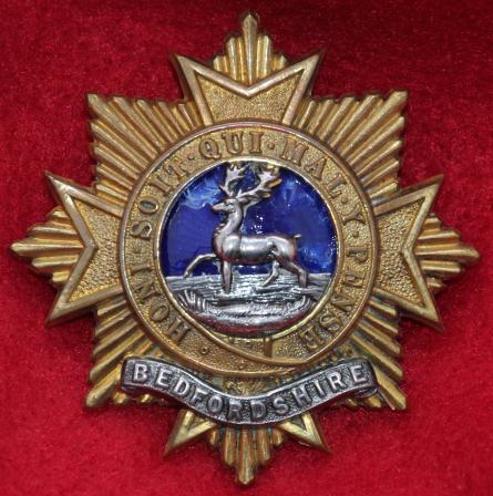 Bedfordshire Regt Officer's Forage Cap Badge