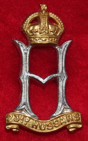 23rd Hussars Officer's Cap Badge