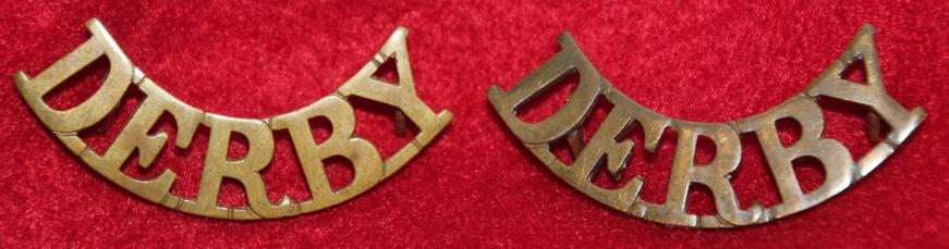 Victorian Derbyshire Regt Shoulder Titles