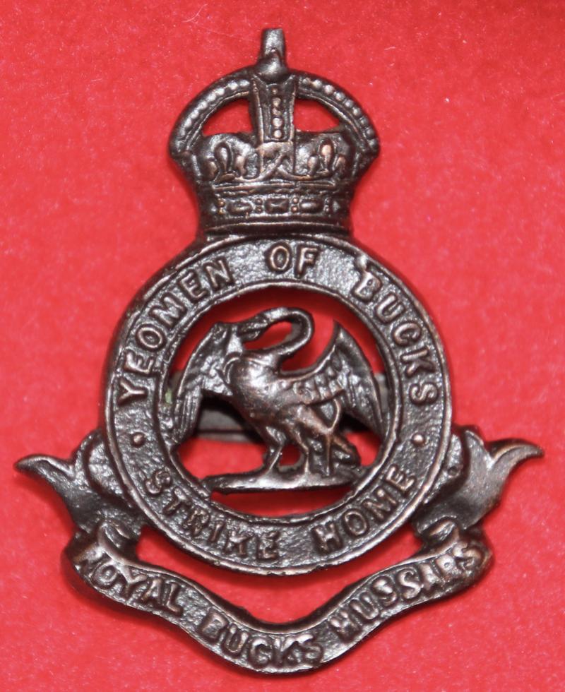 R Bucks Hussars OSD Cap Badge