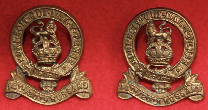 14th/20th Hussars Collar Badges