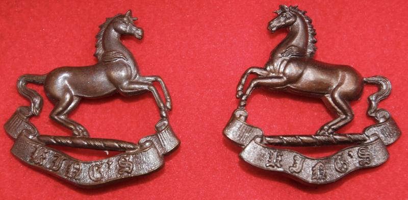 King's Regt OSD Collar Badges