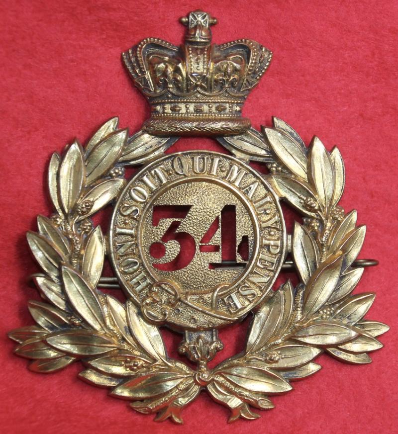 34th Foot Officer's Last Pattern Shako Plate