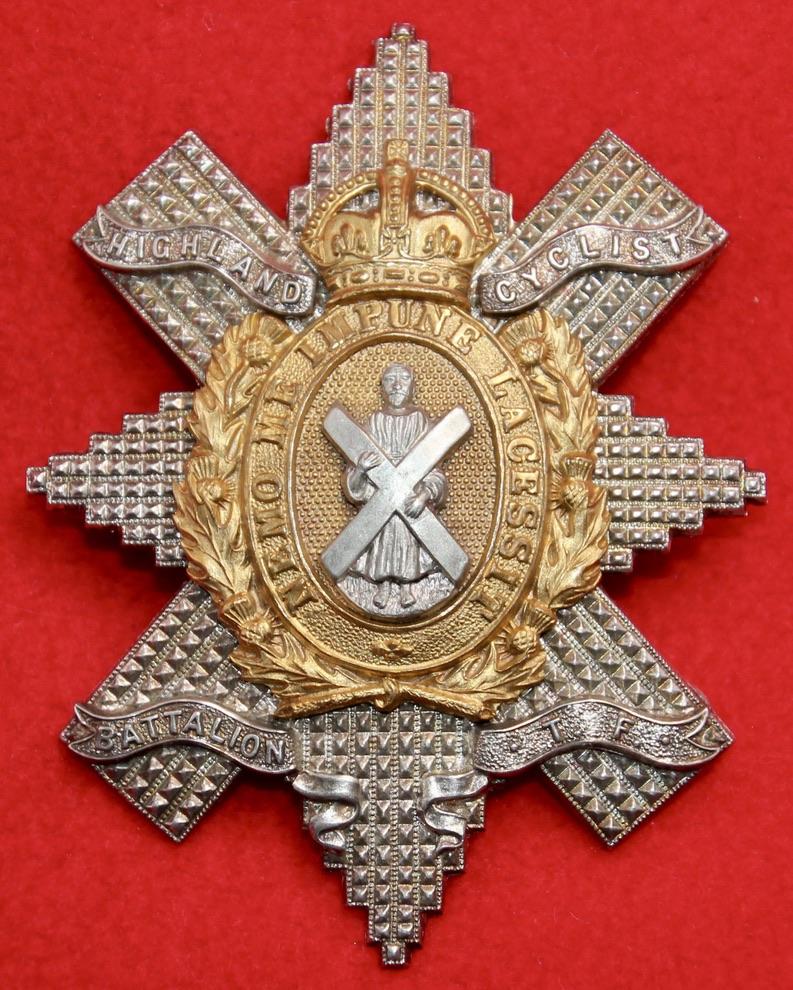 Highland Cyclists Officer's Glengarry Badge