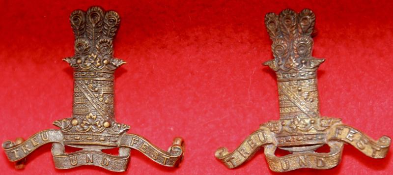 11th Hussars OSD Collar Badges