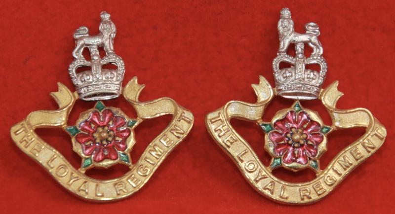 Loyal Regt Officer's Collar Badges
