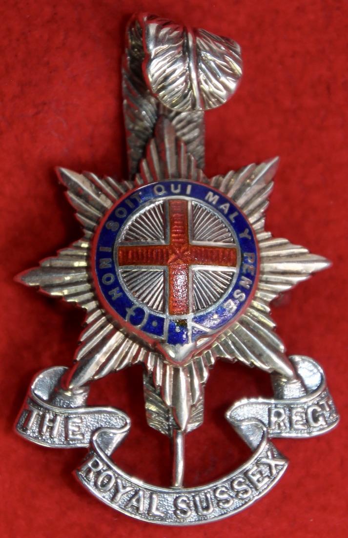 R Sussex Officer's Cap Badge